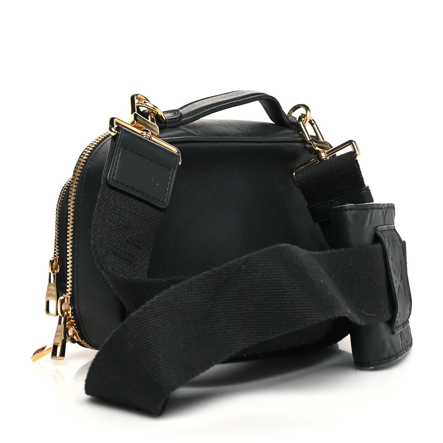 Calfskin Monogram Embossed Utility Crossbody Black