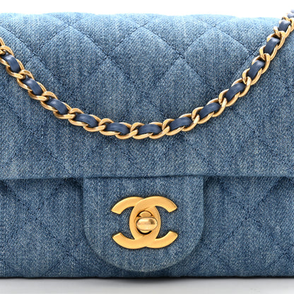 Chanel Denim Quilted Mini Pearl Crush Rectangular Flap Blue 2 of 11