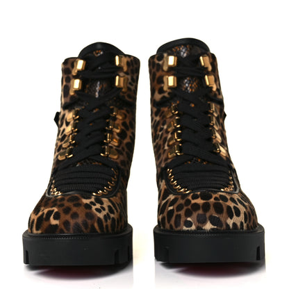 Christian Louboutin Pony Hair Calfskin Macademia Biker Boots 37.5 Black 2 of 8