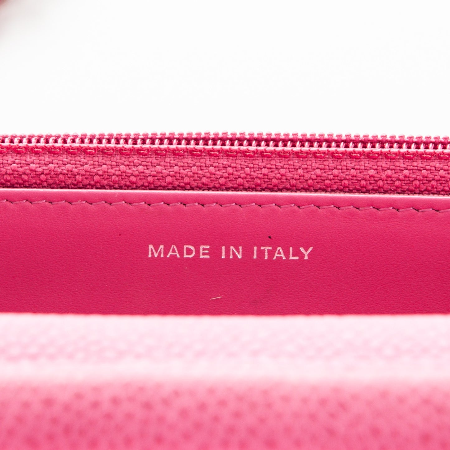 Iridescent Caviar Quilted Wallet on Chain WOC Pink