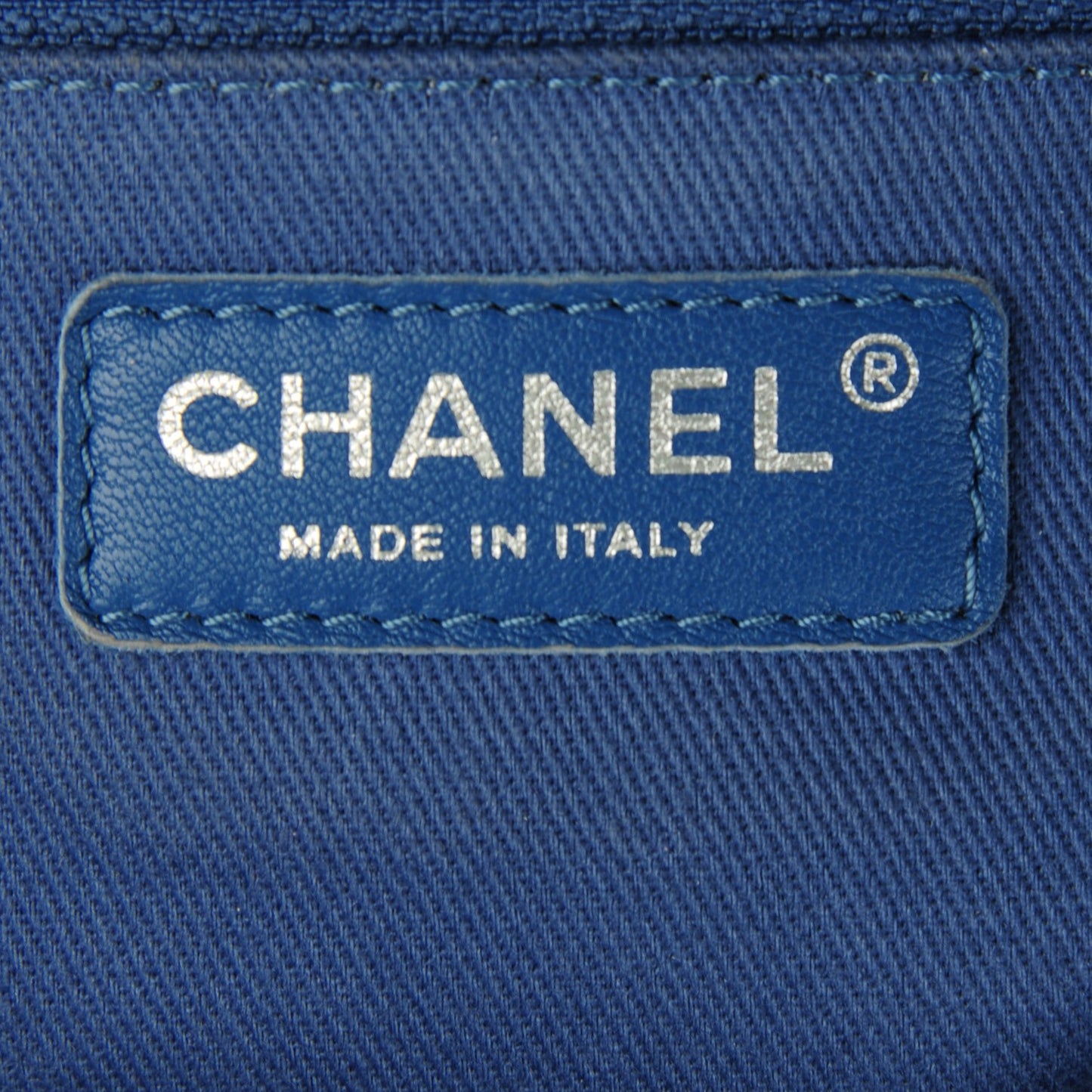 Calfskin Perforated Up In The Air Tote Dark Blue