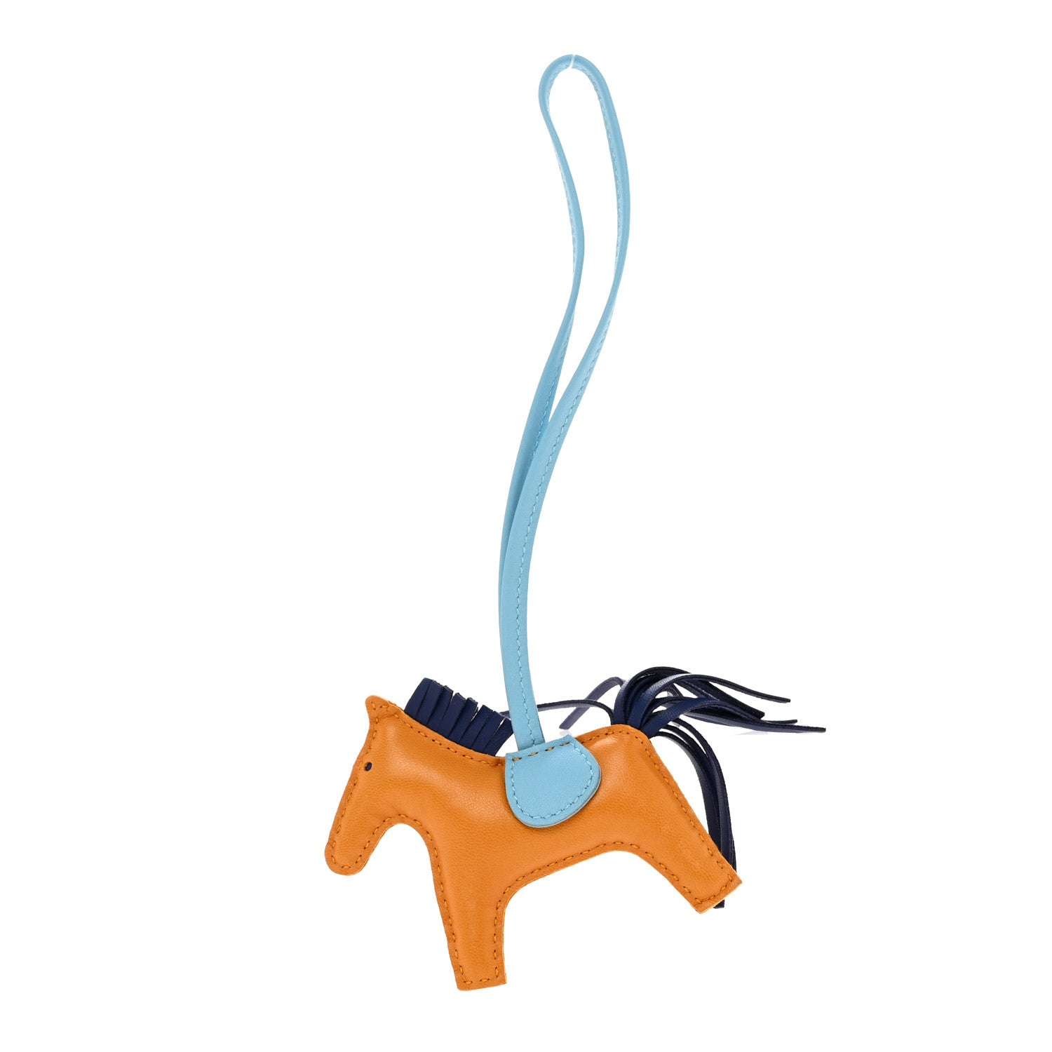Hermes Milo Lambskin Grigri Rodeo Horse Bag Charm PM Naturel Bouton D'Or 1 of 4