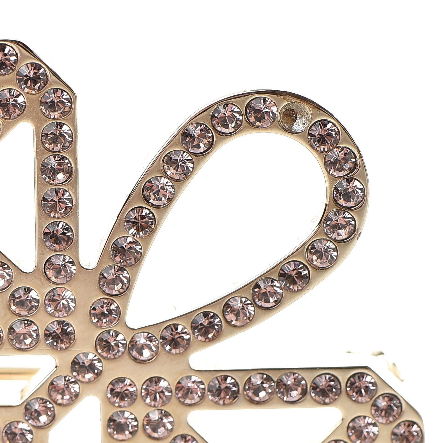 Chanel Crystal CC Brooch Light Gold Pink 6 of 7