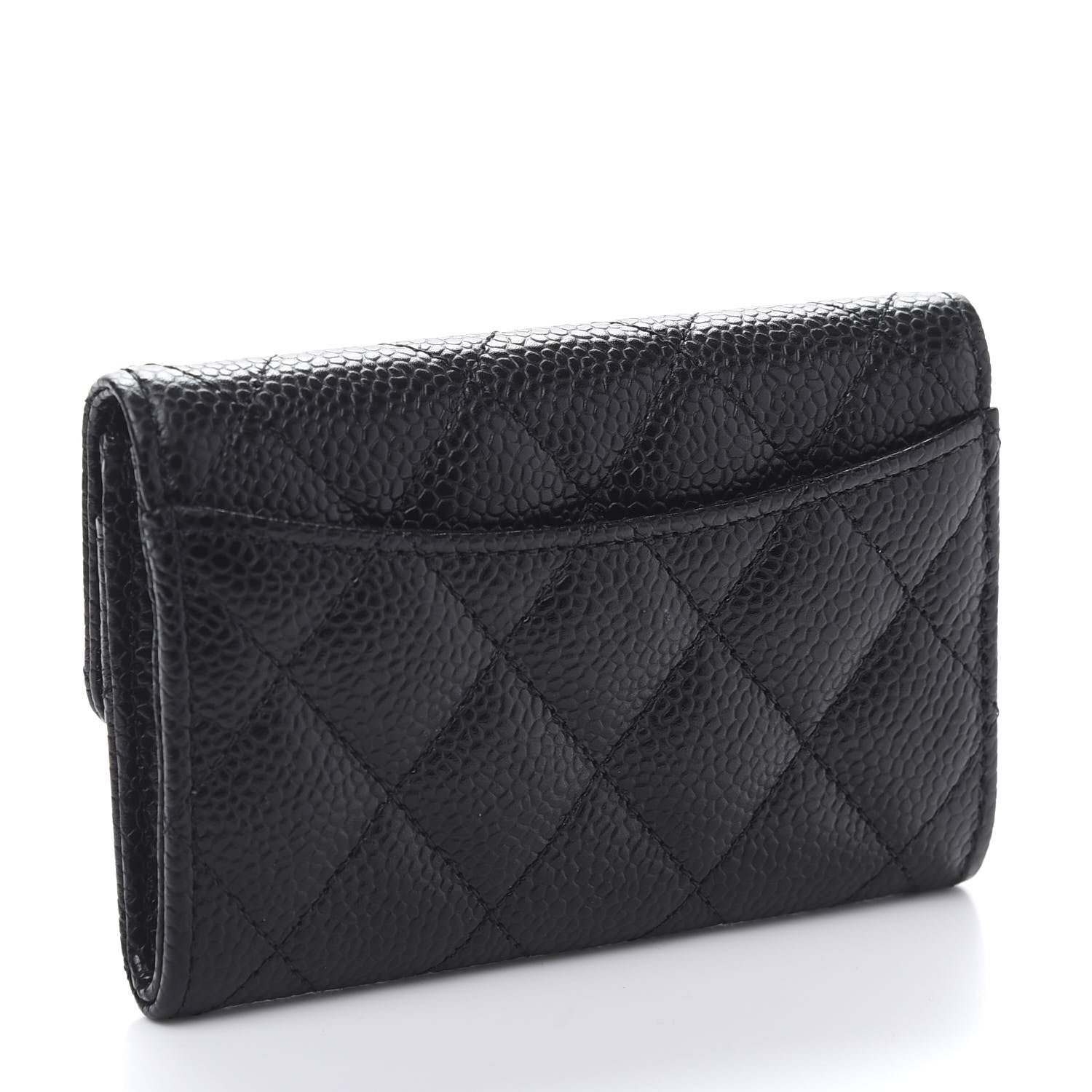 Chanel Caviar Quilted Flap Card Holder Wallet Black 3 of 11