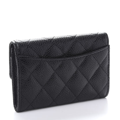 Chanel Caviar Quilted Flap Card Holder Wallet Black 3 of 11