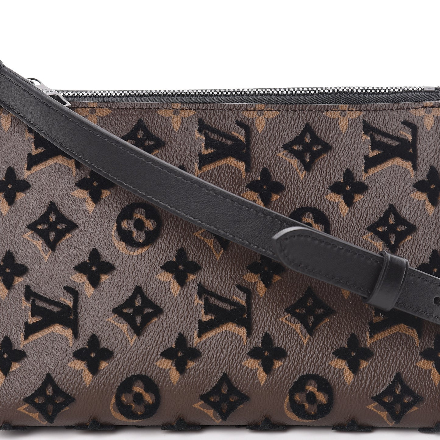 Monogram Tuffetage Triangle Messenger Black