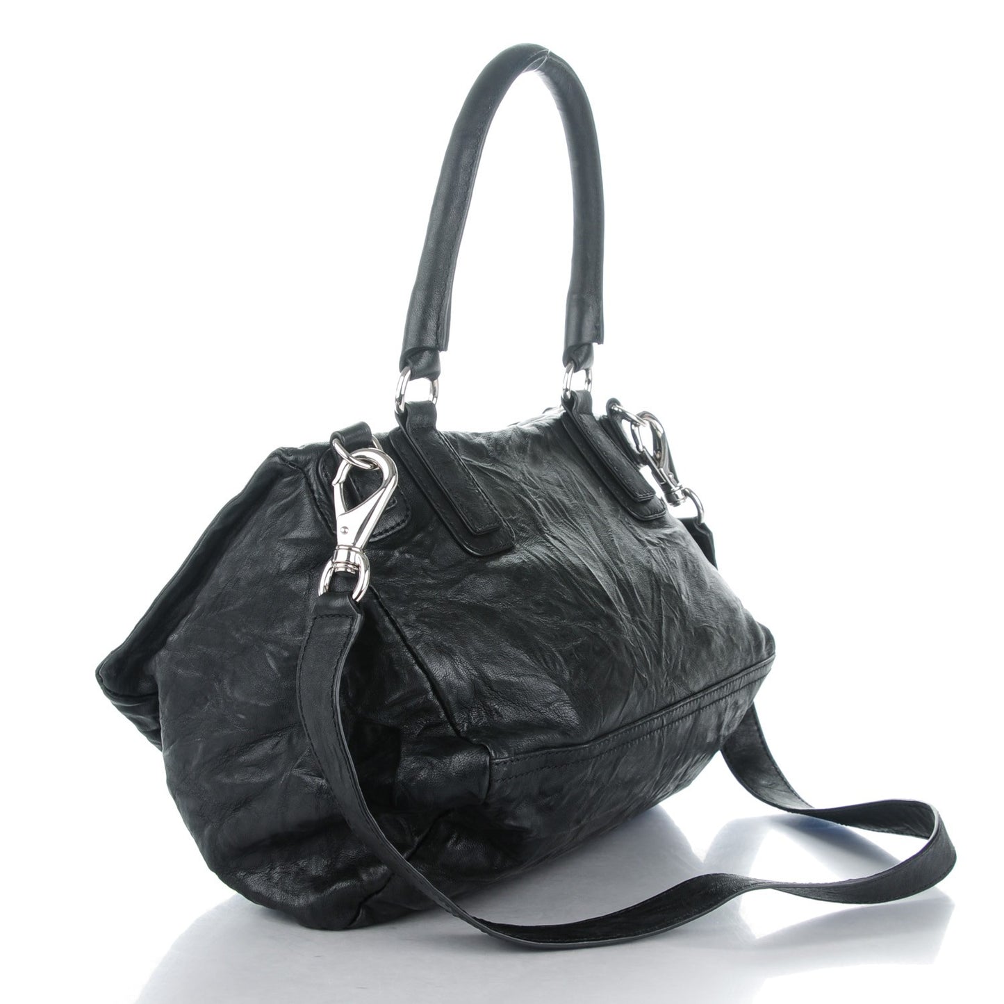 Tumbled Sheepskin Medium Pandora Bag Black