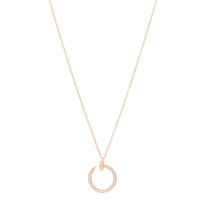 Cartier 18K Pink Gold Diamond Juste Un Clou Paved Pendant Necklace 1 of 4