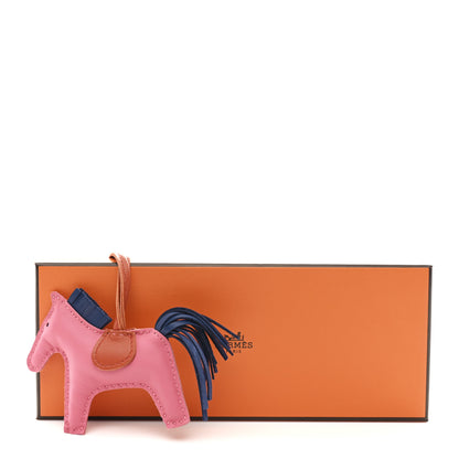 Hermes Milo Lambskin Grigri Rodeo Bag Charm PM Rose Azalee Cornaline Bleu De Malte 4 of 4
