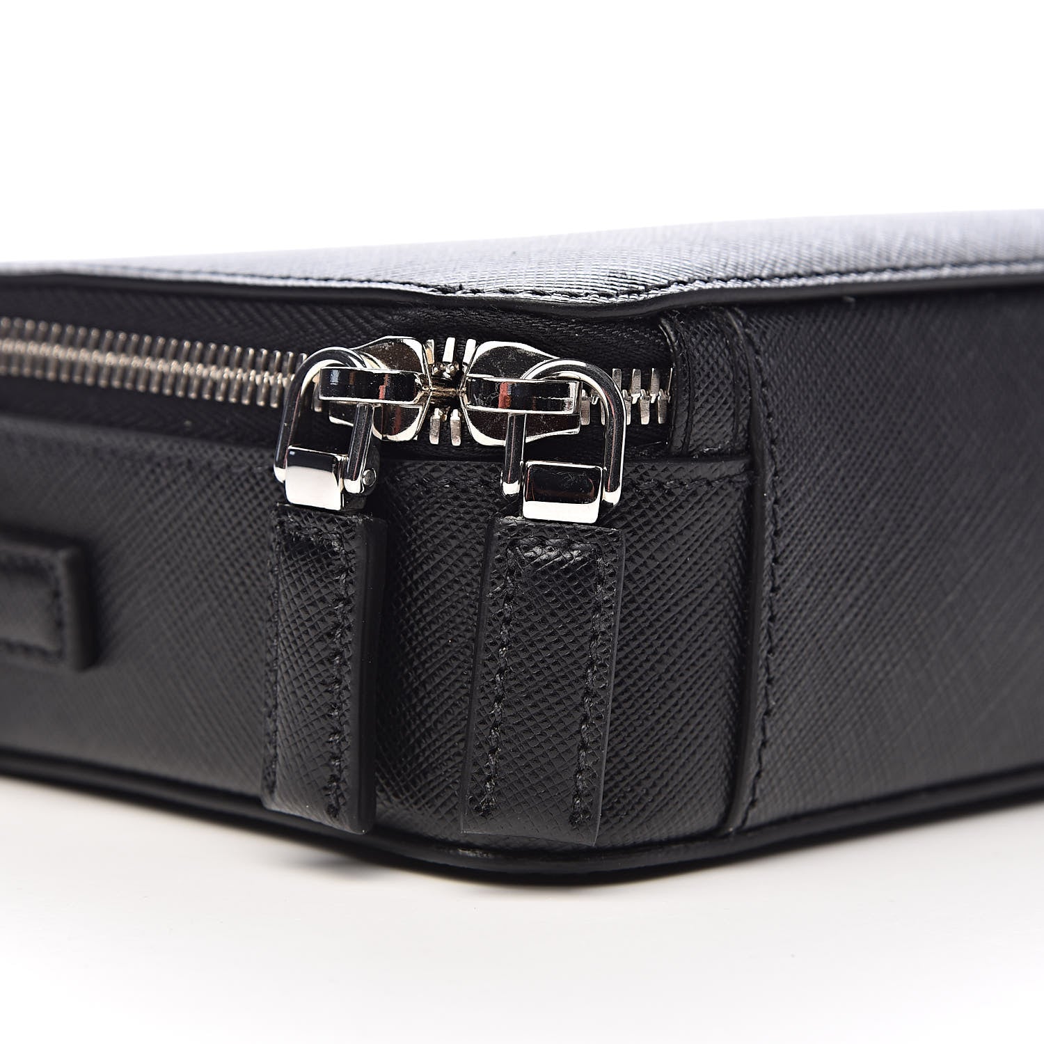 Prada Saffiano Travel Small Brique Crossbody Bag Black 8 of 11