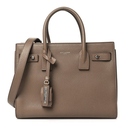 Saint Laurent Grained Calfskin Baby Sac De Jour Souple Taupe 1 of 14