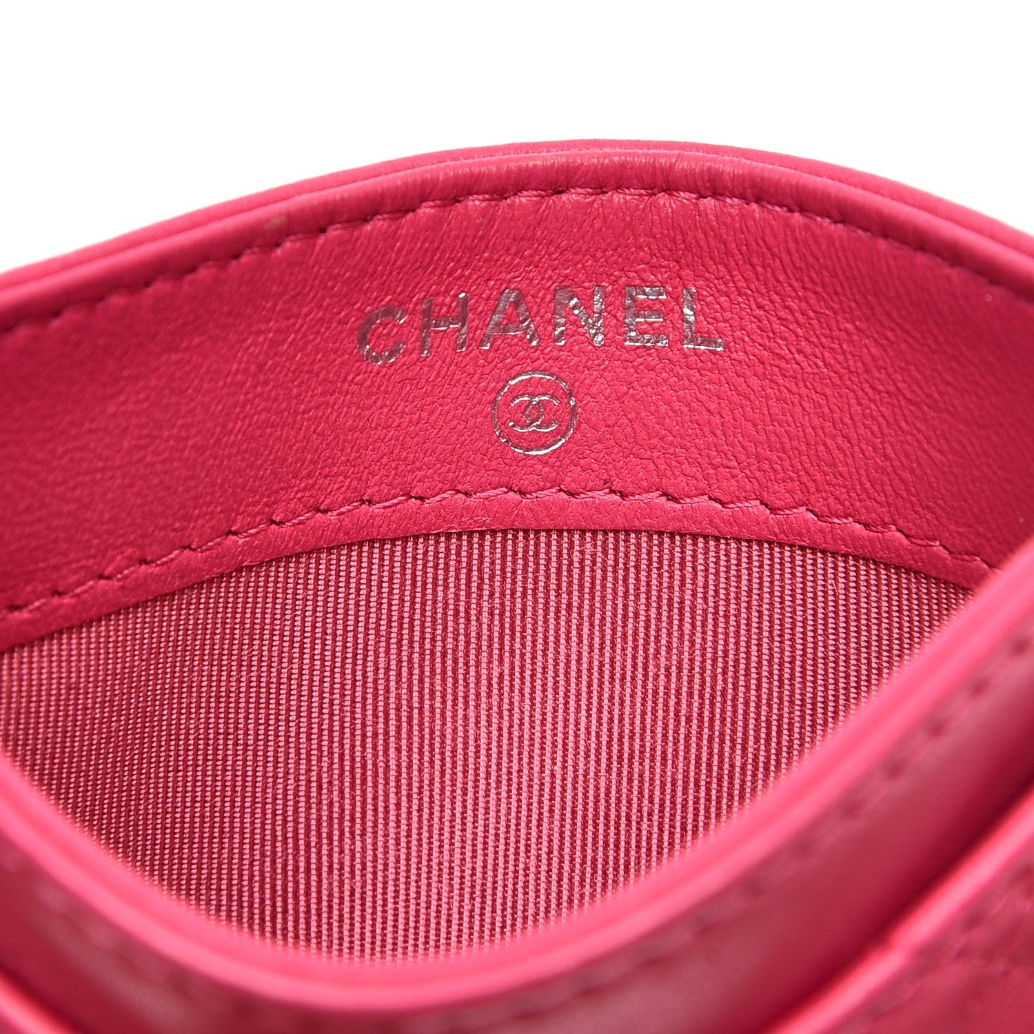 Chanel Lambskin Quilted Card Holder Fuchsia 5 of 9