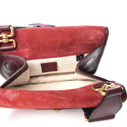 Gucci Suede Web Small Neo Vintage Double Flap Messenger Bag Romantic Cherry Chardonnay 5 of 16