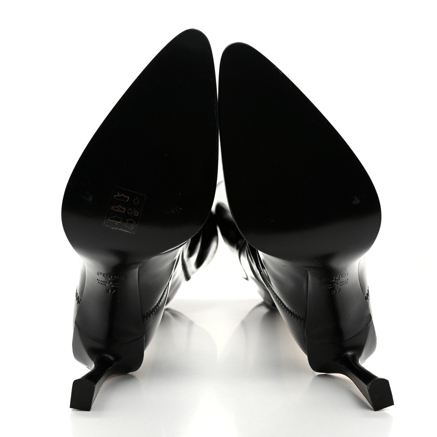 Fendi Glossy Neoprene FFrame Boots 37 Black 5 of 7