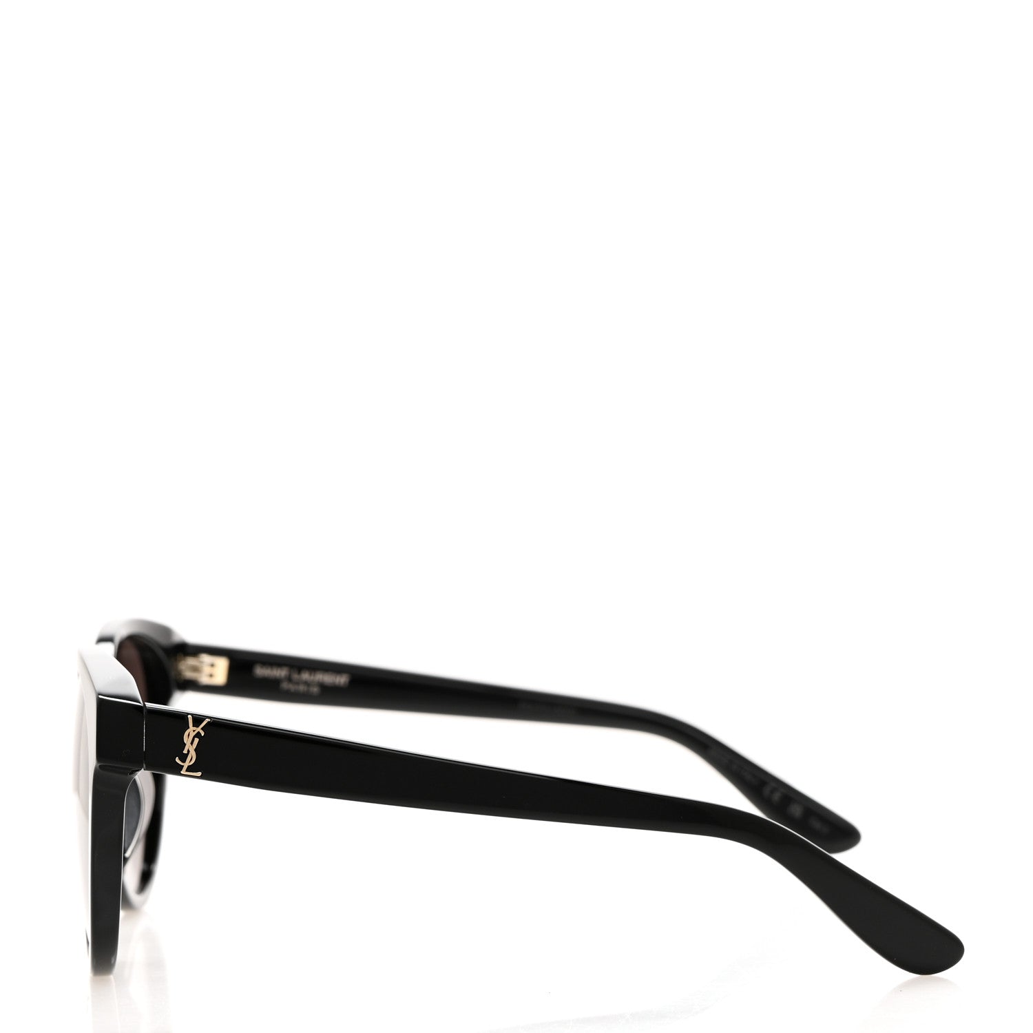 Saint Laurent Acetate Round Sunglasses SLM25K Black Black 3 of 7