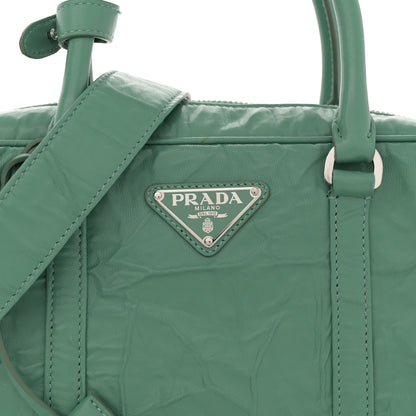 Prada Nappa Antique Medium Re-Edition 2001 Two Handle Bag Green 8 of 12
