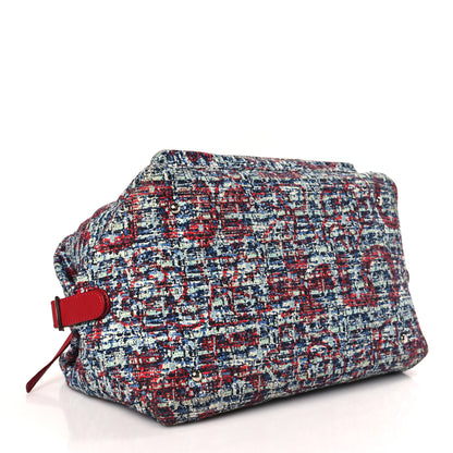 Chanel Tweed Lambskin Large Bowler Red 4 of 11
