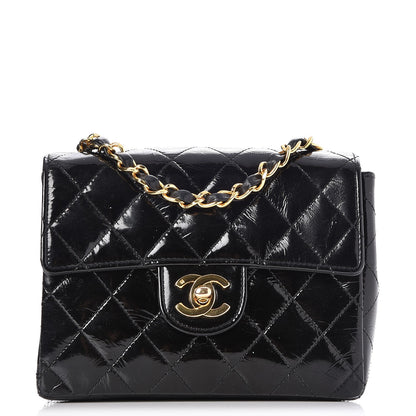 Chanel Patent Calfskin Quilted Mini Square Flap Black 1 of 12