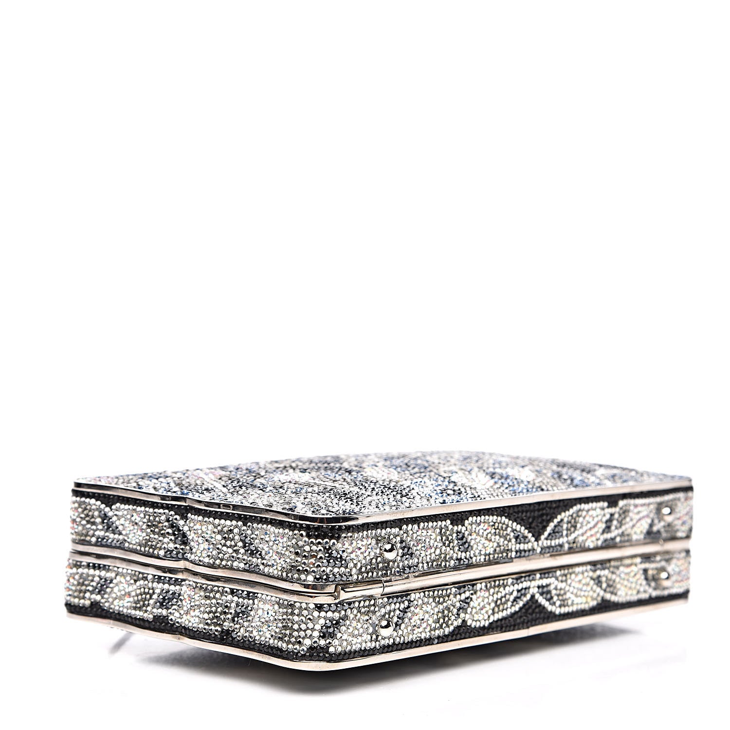 Judith Leiber Swarovski Crystal Minaudière Deco Clutch Black 5 of 20