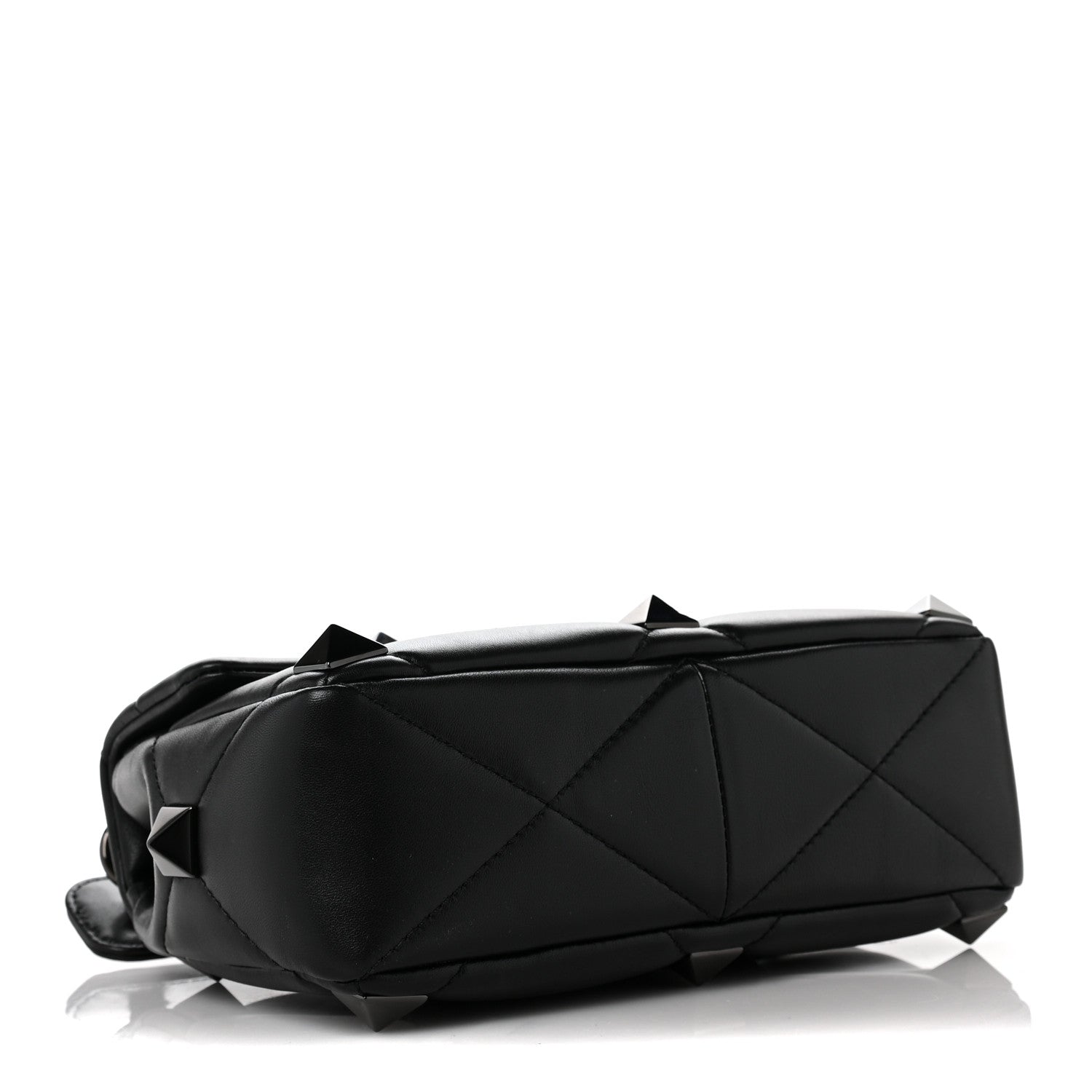 Valentino Garavani Nappa Monochrome Medium Roman Stud Shoulder Bag Black 4 of 8