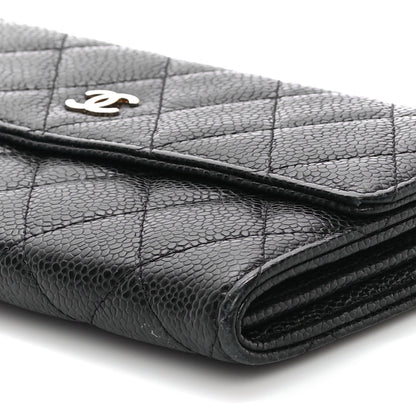 Chanel Caviar Quilted Large Gusset Flap Wallet Black 11 of 14