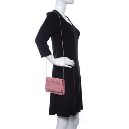 Fendi Vitello Flamingo Tube Wallet on Chain Pink 2 of 9