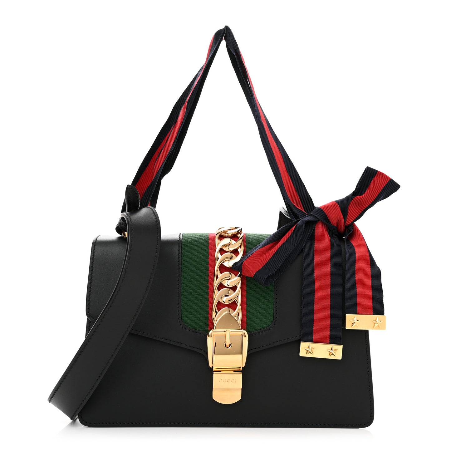 Calfskin Small Sylvie Shoulder Bag Black