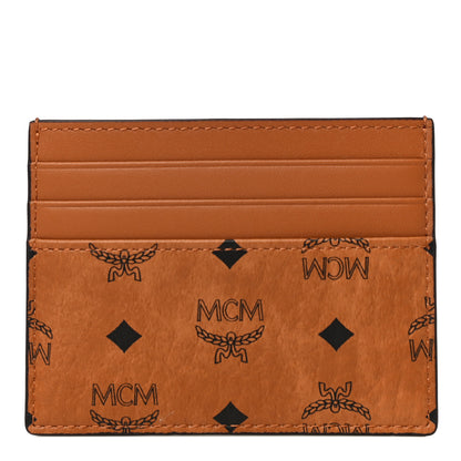 MCM Calfskin Visetos Card Holder Money Clip Cognac 1 of 10
