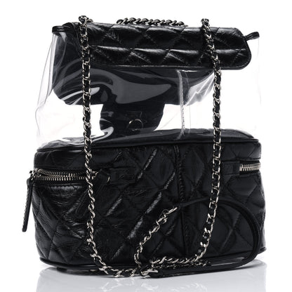 Chanel Crumpled Calfskin PVC Quilted Flap Black 2 of 6
