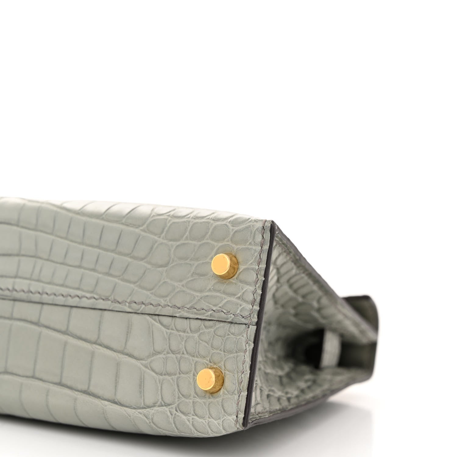 Hermes Matte Alligator Mini Kelly Sellier 20 Gris Ciment 10 of 11