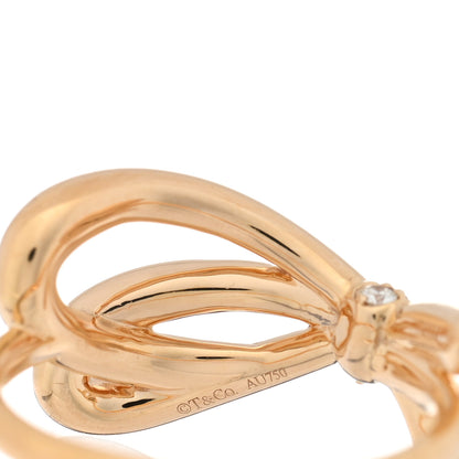Tiffany 18K Rose Gold Diamond Bow Ring 49 5 4 of 4