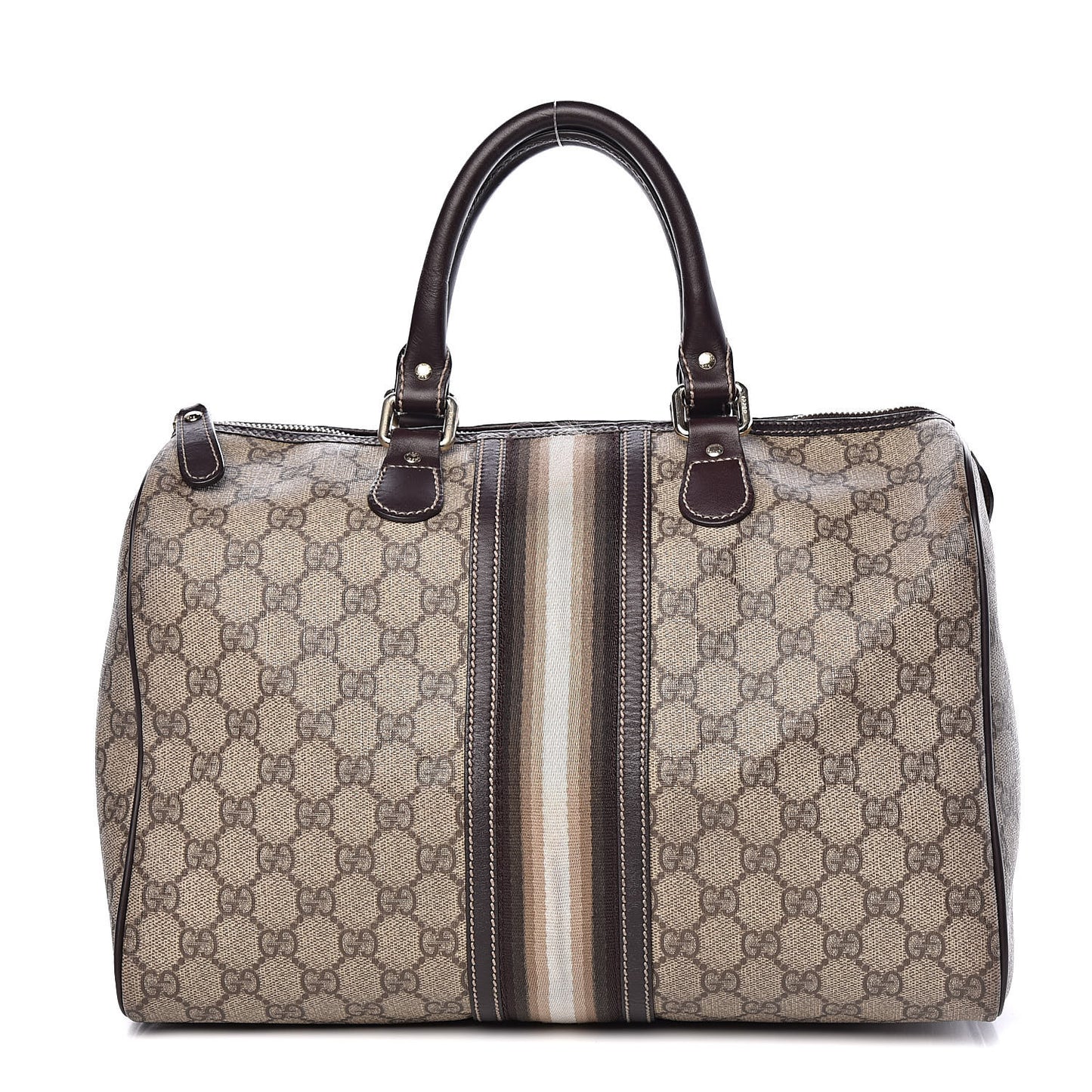 GG Plus Monogram Web Medium Joy Boston Dark Brown