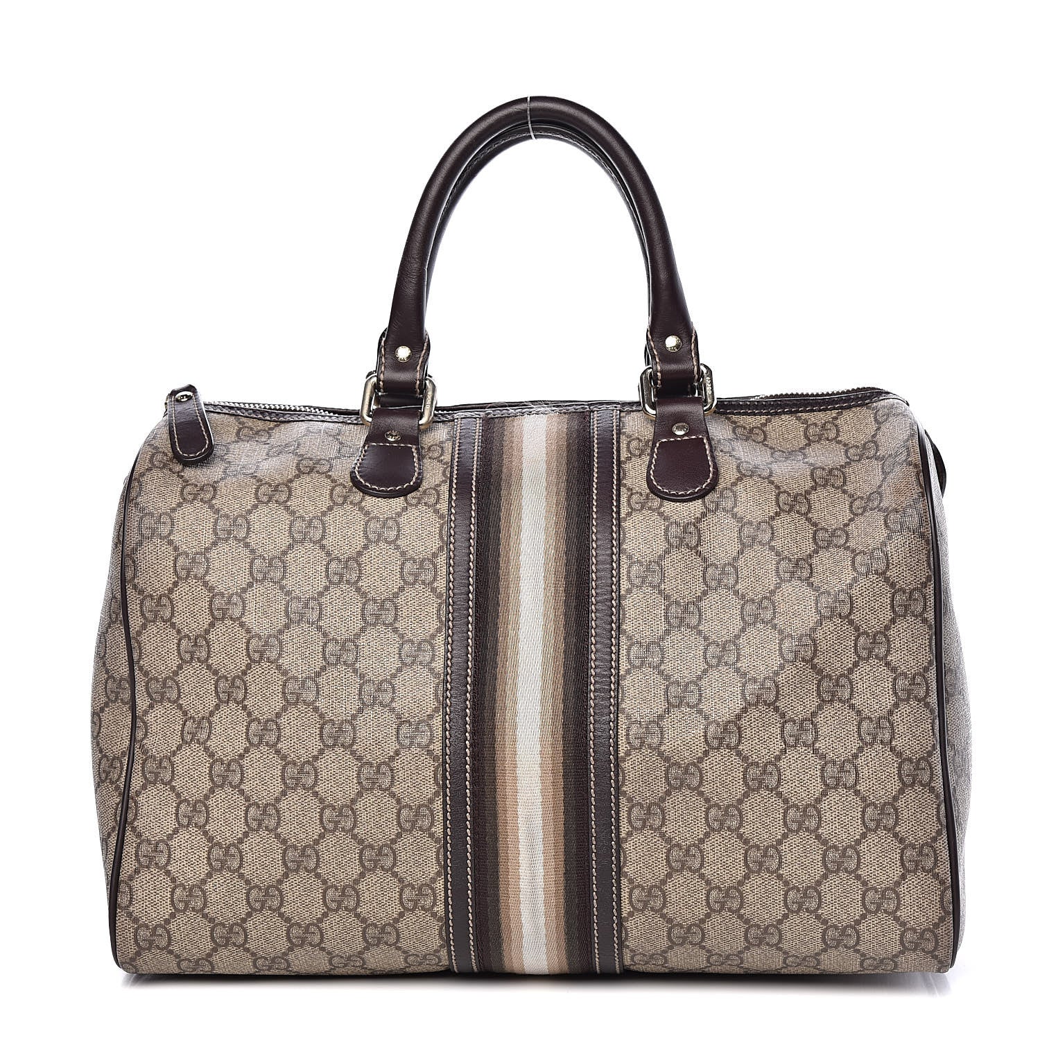 Gucci GG Plus Monogram Web Medium Joy Boston Dark Brown 1 of 14