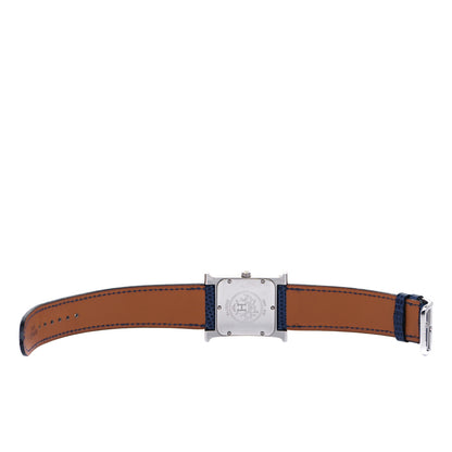 Hermes Stainless Steel Lizard 26mm Heure H Hour Quartz Watch Mykonos 6 of 7