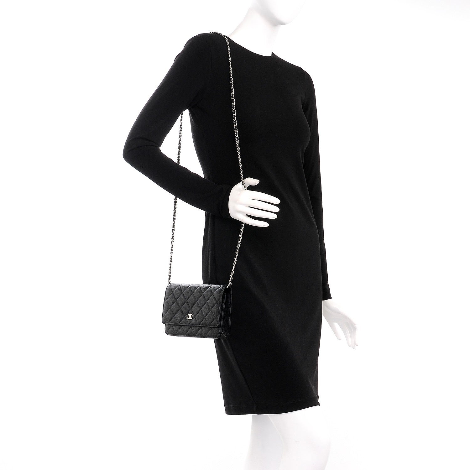 Chanel Caviar Quilted Wallet On Chain WOC Black 2 of 9