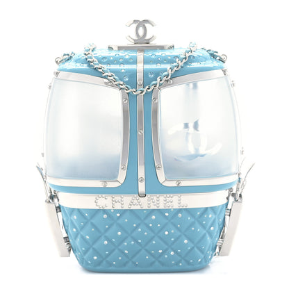 Chanel Lucite Enamel Strass Evening In The Mountain Gondola Minaudiere Clutch Light Blue 1 of 9