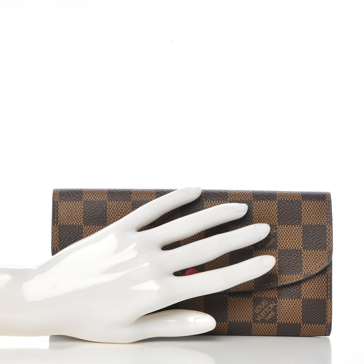 Louis Vuitton Damier Ebene Emilie Wallet Red 2 of 7