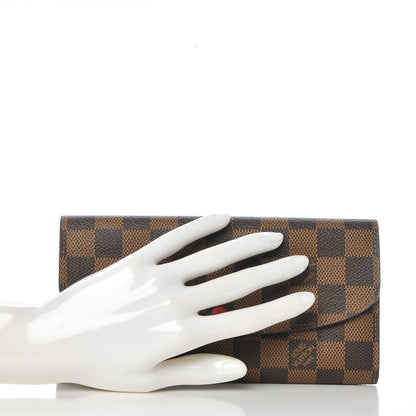 Louis Vuitton Damier Ebene Emilie Wallet Red 2 of 7