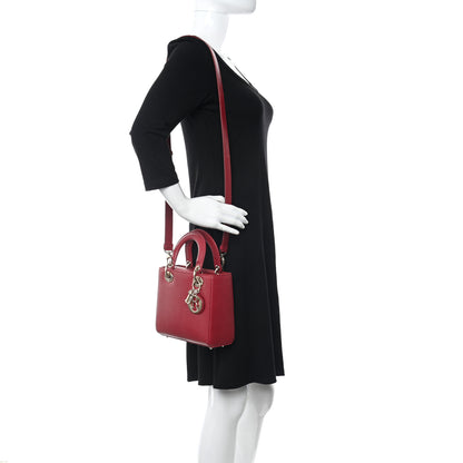 Christian Dior Lizard Small Lady Dior Cerise 2 of 11