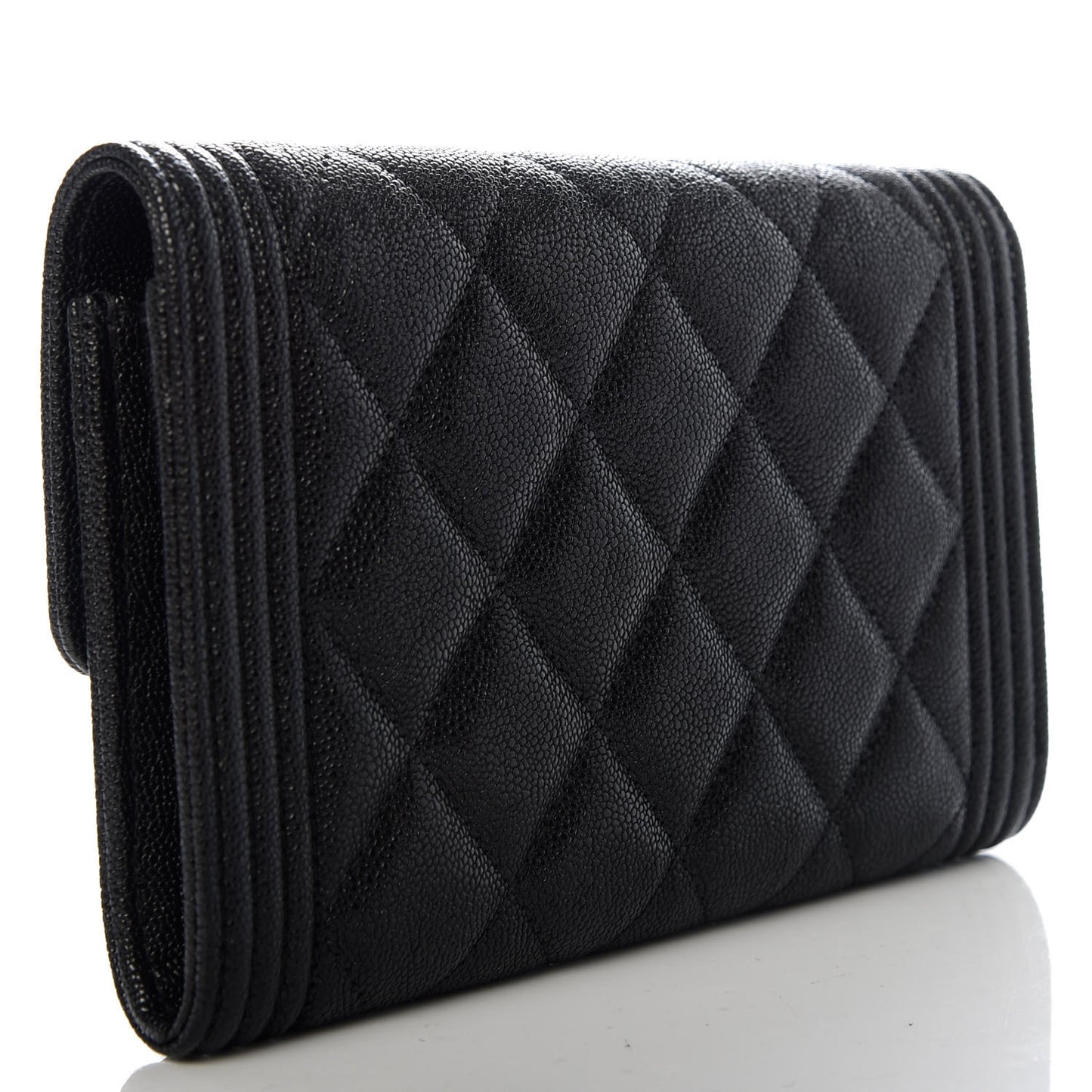 Caviar Quilted Medium Boy Flap Wallet Black