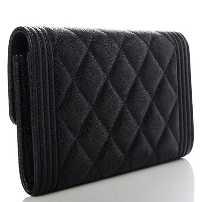 Chanel Caviar Quilted Medium Boy Flap Wallet Black 3 of 9