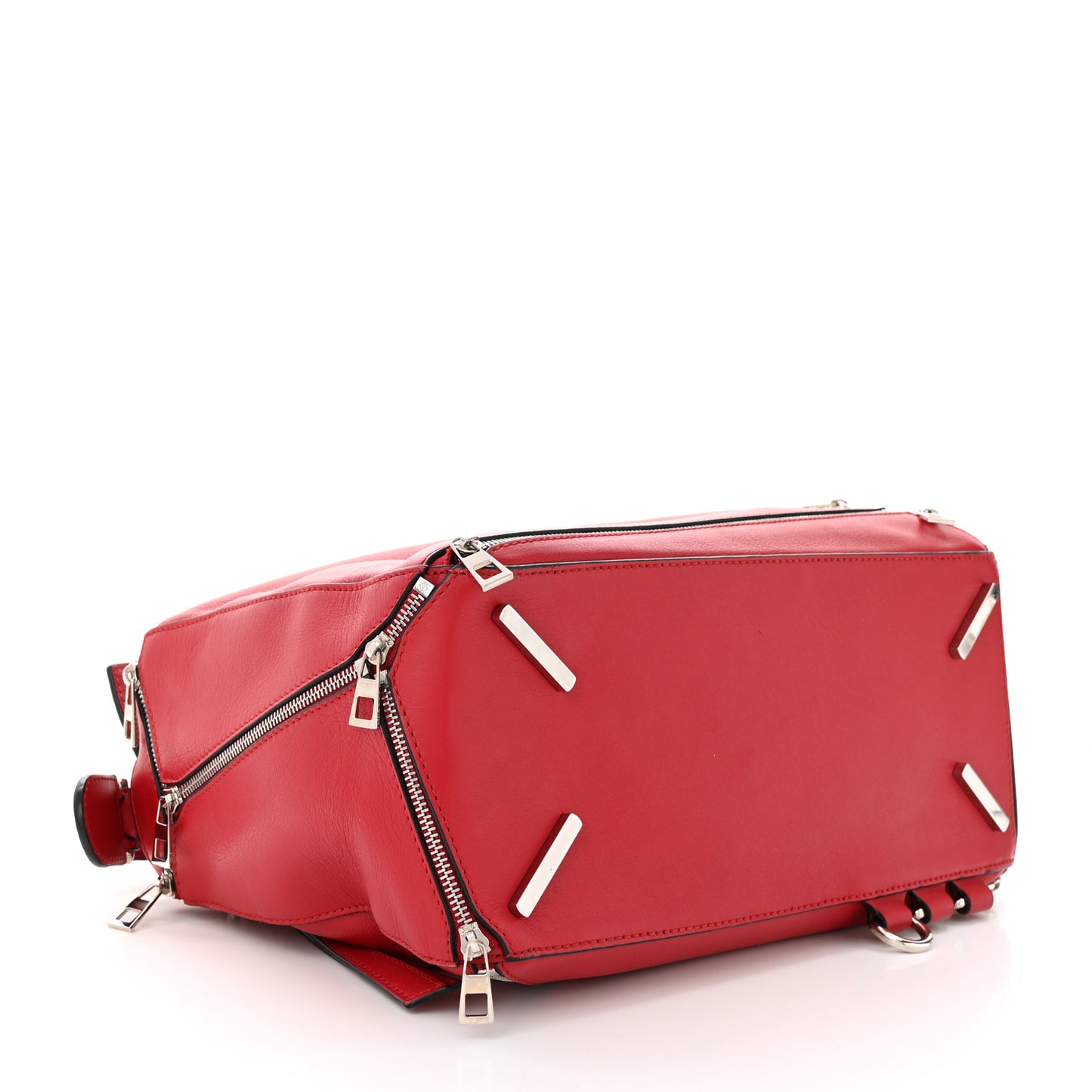 Calfskin Zipper Puzzle Bag Red
