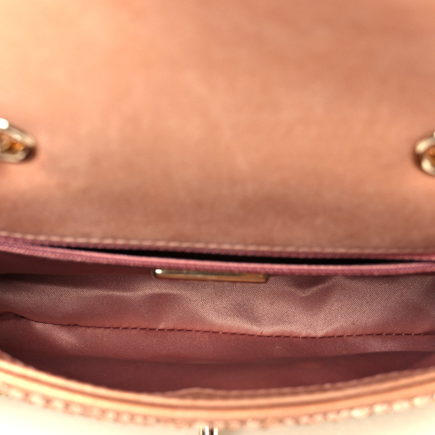 Suede Calfskin Crystal Mini Flap Pink Golden