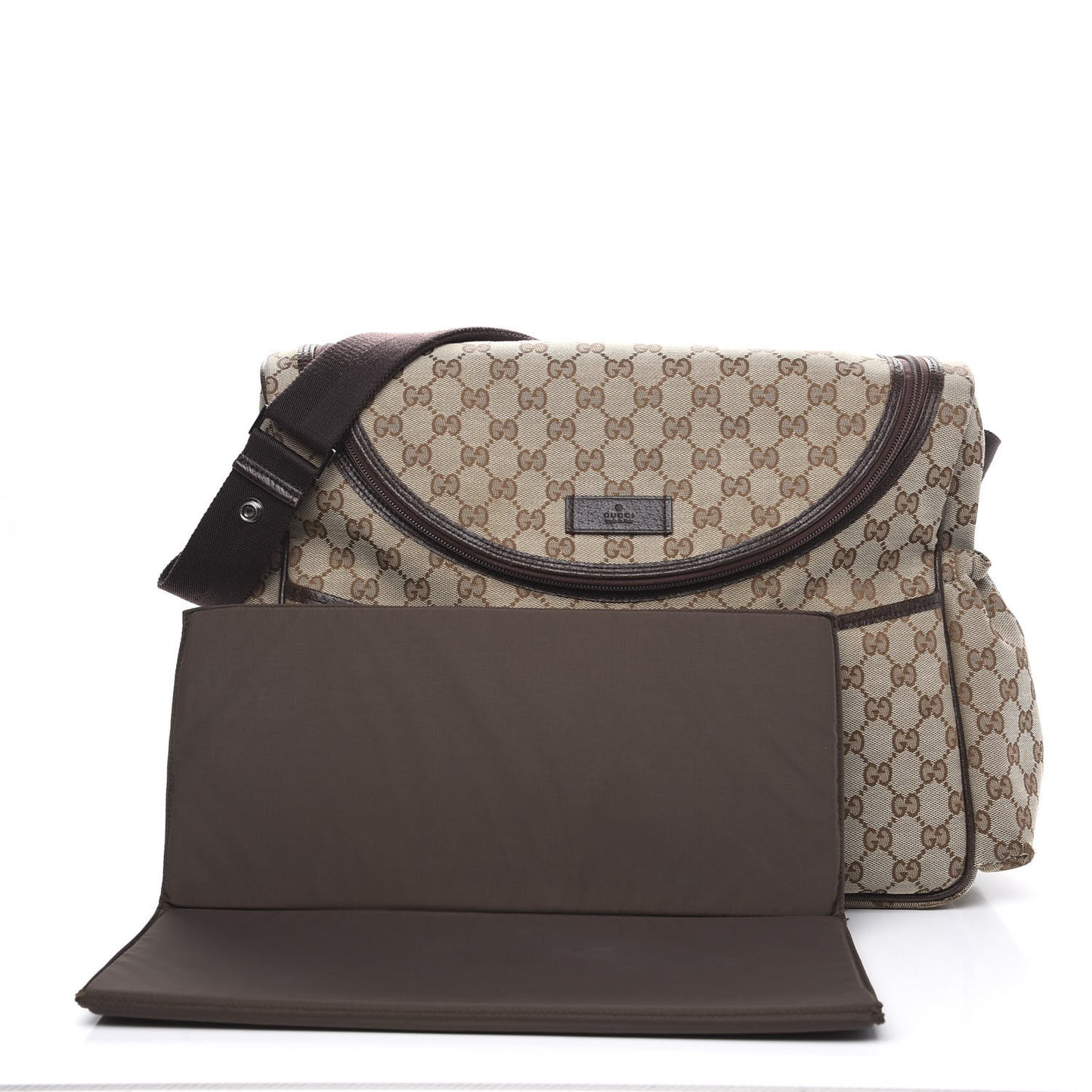 Monogram Natural Pigskin Large Diaper Bag Beige Ebony Cocoa Dark Chocolate