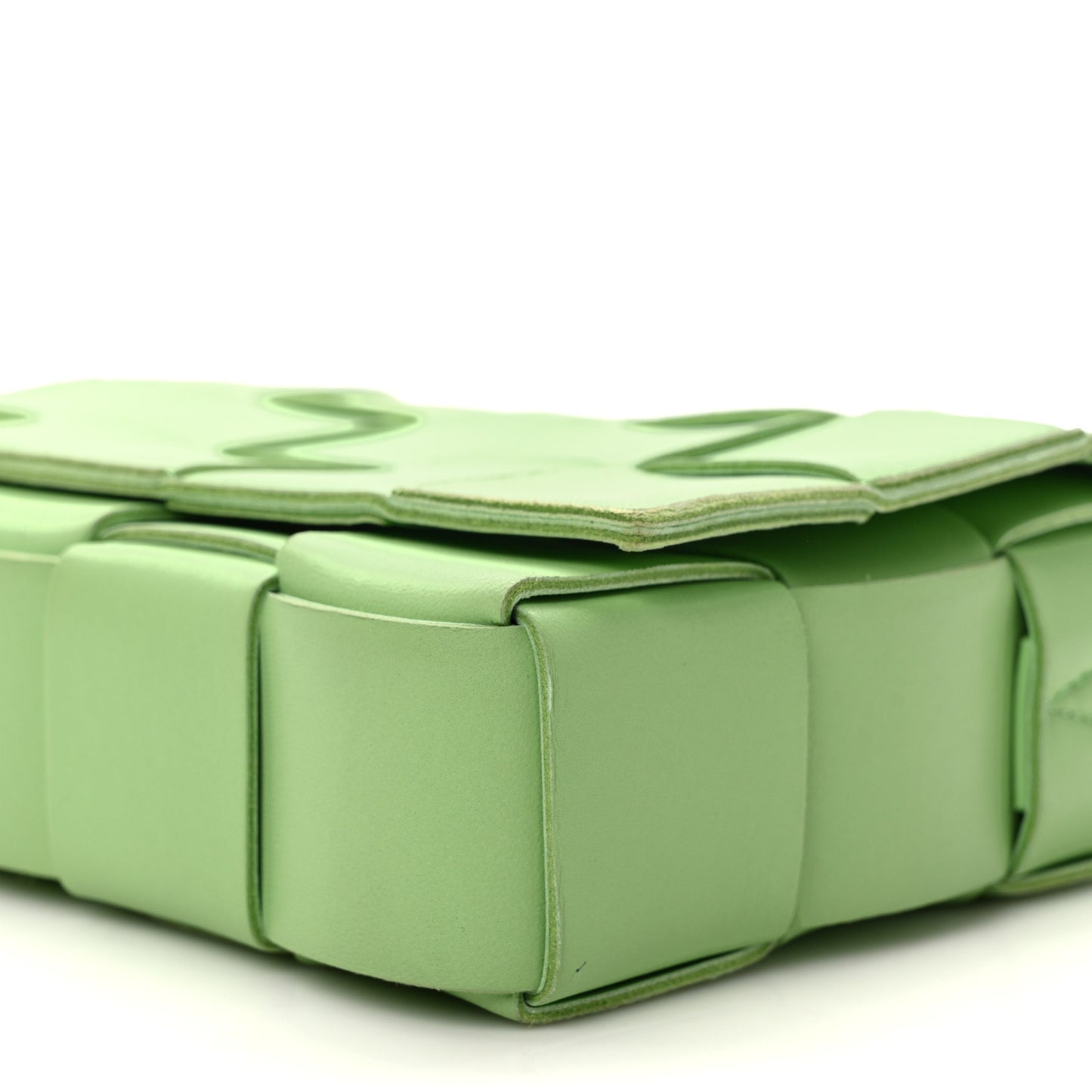 Lambskin Maxi Intrecciato Cassette Crossbody Bag Pistachio