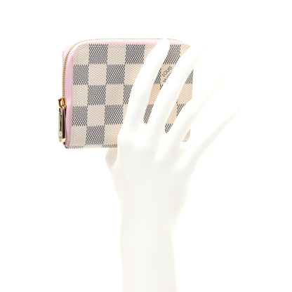 Louis Vuitton Damier Azur Zippy Coin Purse Rose Ballerine 2 of 11