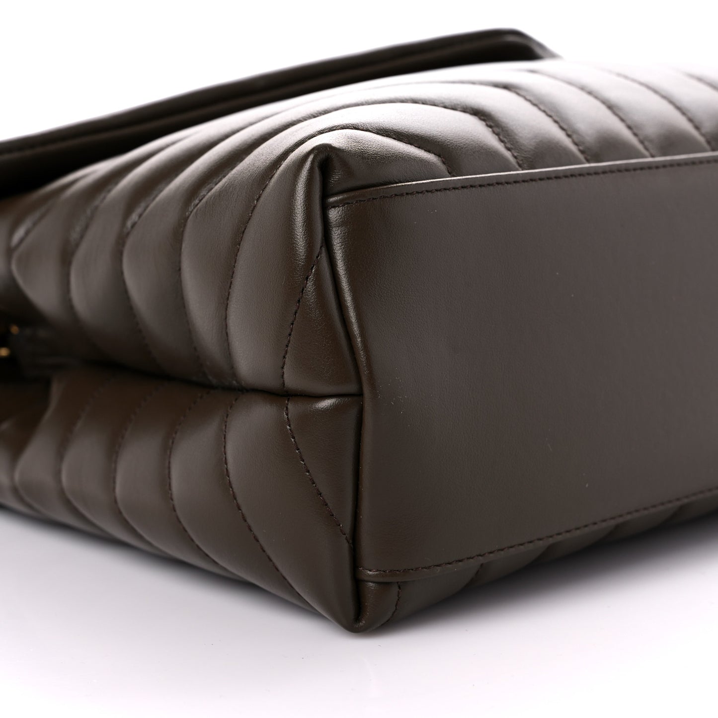 Calfskin Y Quilted Monogram Medium Loulou Chain Satchel Soil Brown