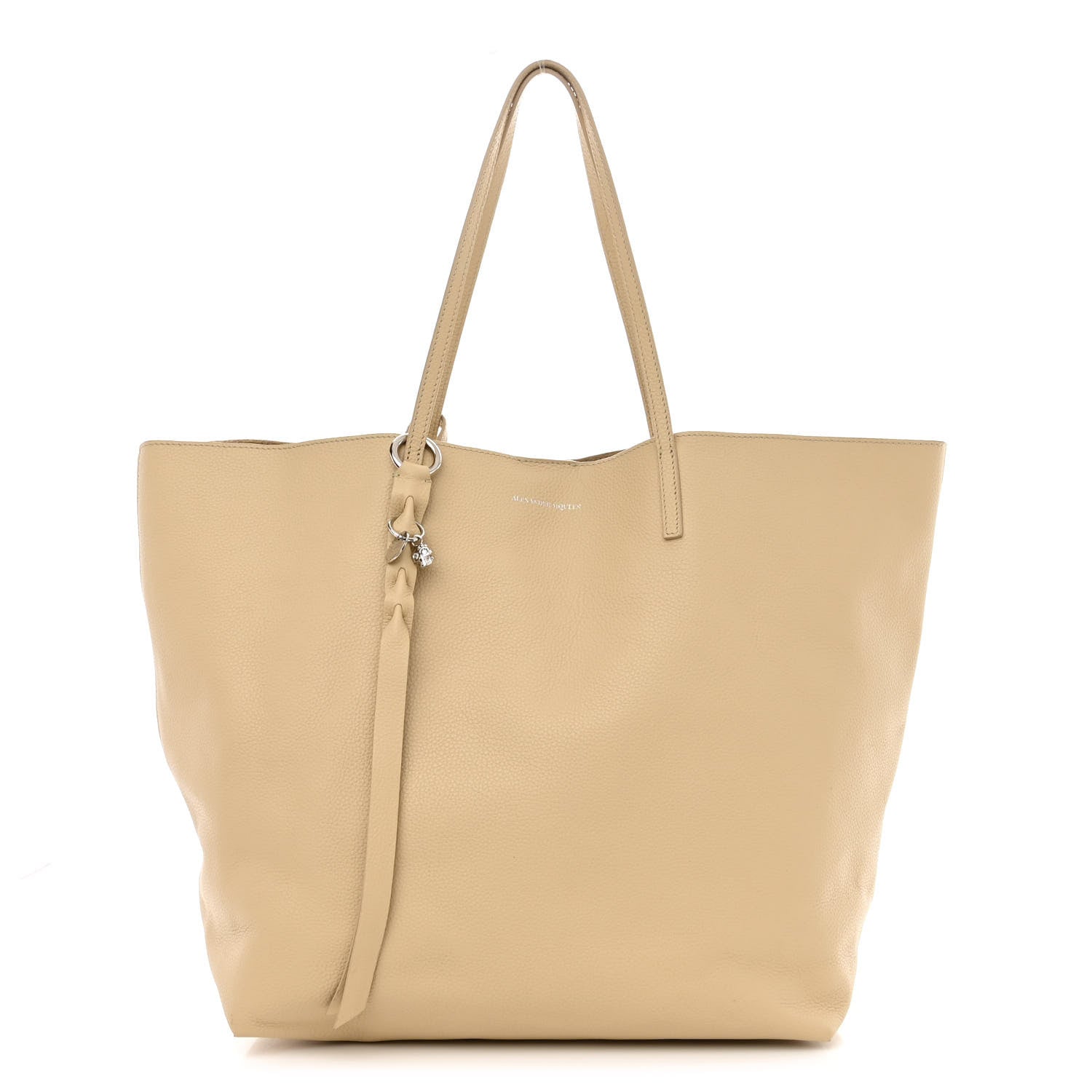 Alexander McQueen Grained Calfskin Skull Open Shopper Tote Blonde 3 of 13