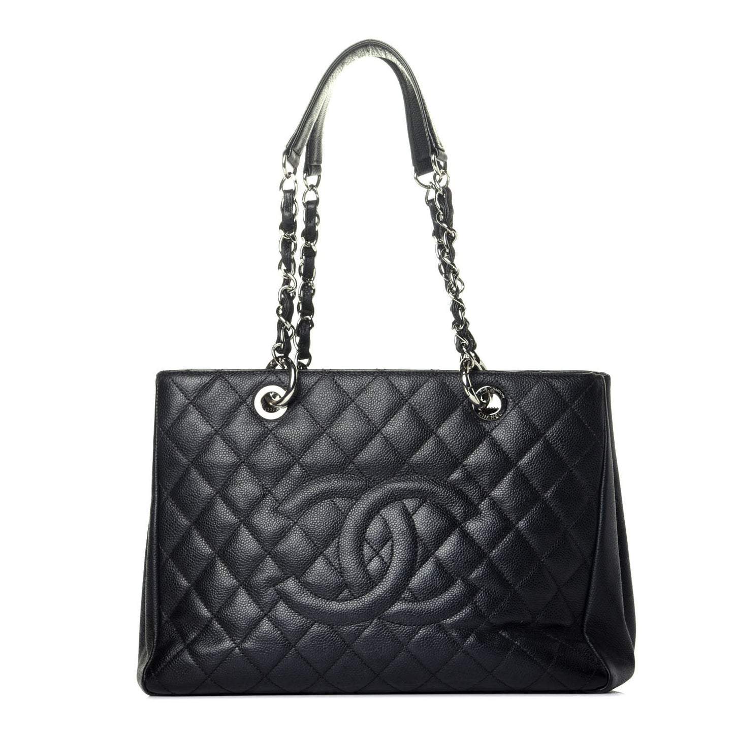 Caviar Quilted Grand Shopping Tote GST Black
