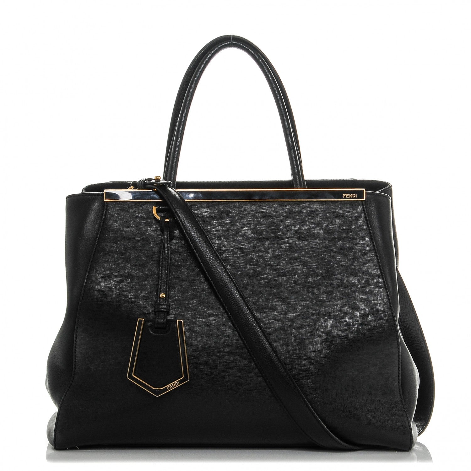 Fendi Vitello Elite Medium 2Jours Tote Black 1 of 6